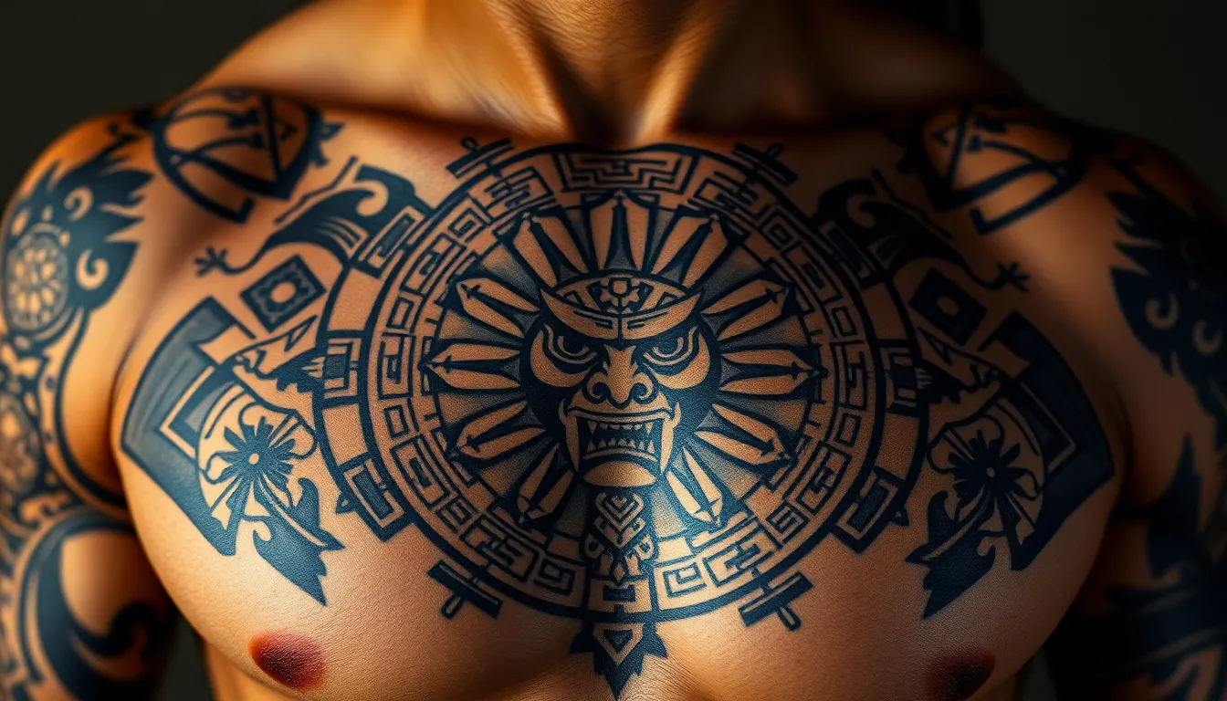 50+ Powerful Aztec Tattoo Designs for Men: Warriors, Gods & Sacred Symbols 4 50+ Powerful Aztec Tattoo Designs for Men: Warriors, Gods & Sacred Symbols 3