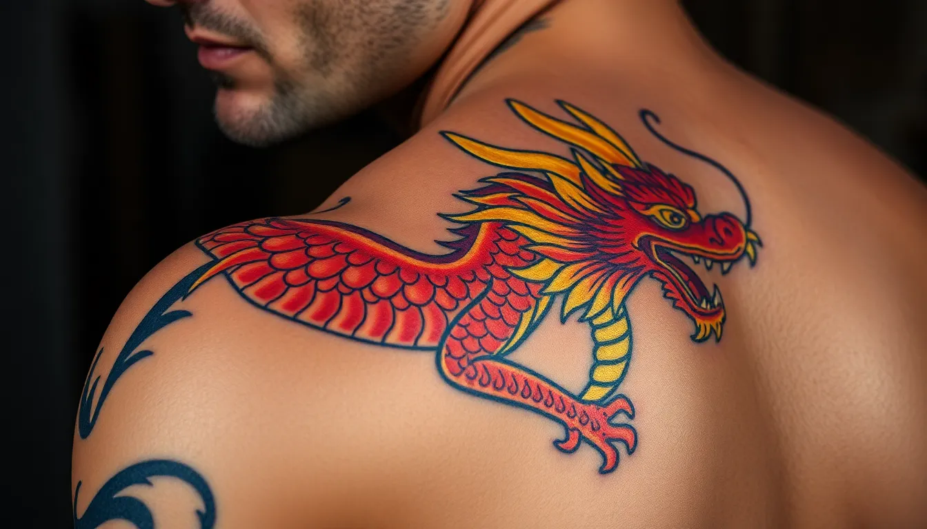 Epic Dragon Shoulder Tattoos for Men: Bold Designs & Complete Style Guide 4 Epic Dragon Shoulder Tattoos for Men: Bold Designs & Complete Style Guide 3