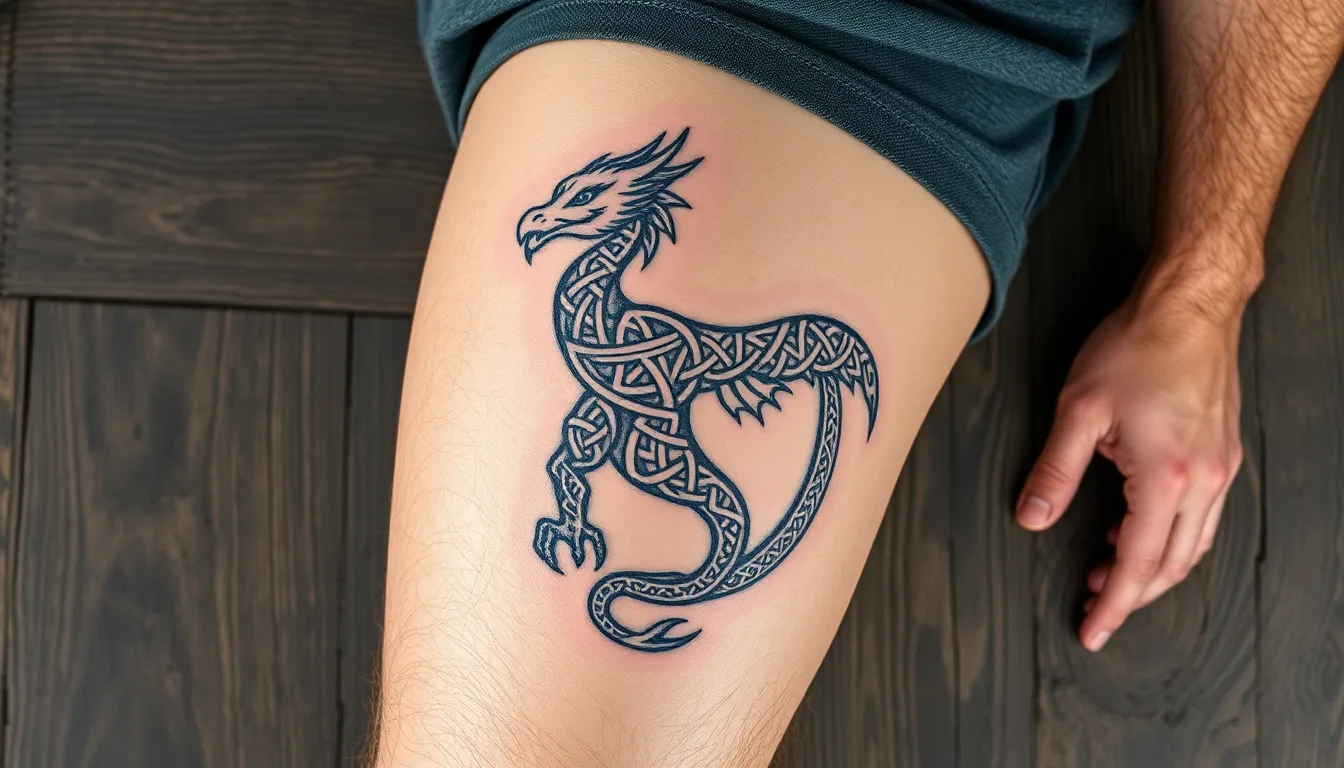 50+ Dragon Tattoo Ideas for Men's Legs: Traditional to Modern Designs (2025) 4 50+ Dragon Tattoo Ideas for Men's Legs: Traditional to Modern Designs (2025) 3
