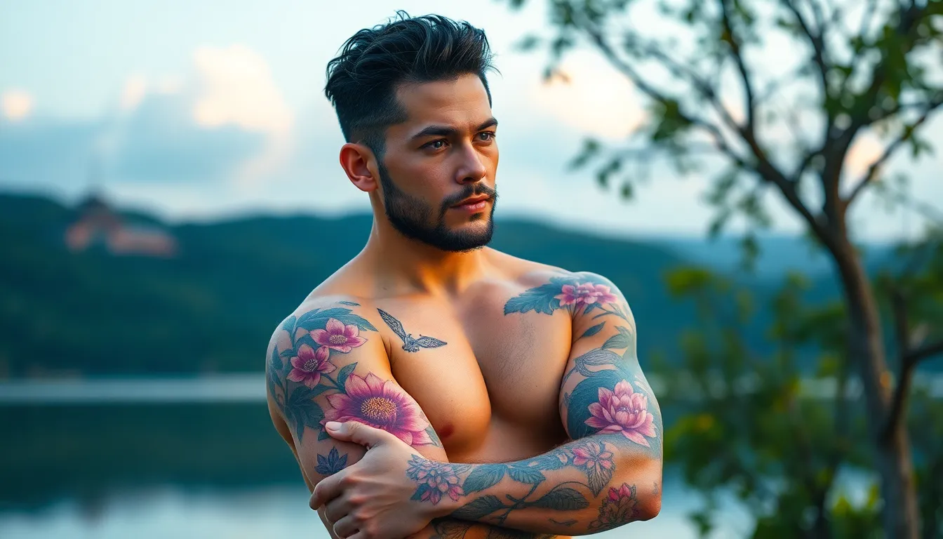 50 Bold Flower Tattoo Designs for Men: From Roses to Japanese Florals 4 50 Bold Flower Tattoo Designs for Men: From Roses to Japanese Florals 3