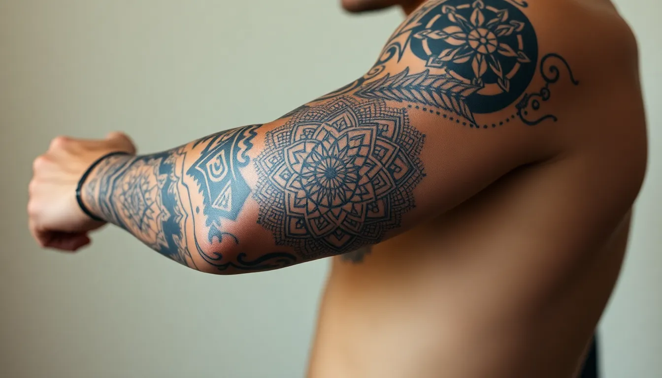 50+ Bold Mandala Tattoo Designs for Men: Sacred Geometry Meets Masculine Art 4 50+ Bold Mandala Tattoo Designs for Men: Sacred Geometry Meets Masculine Art 3
