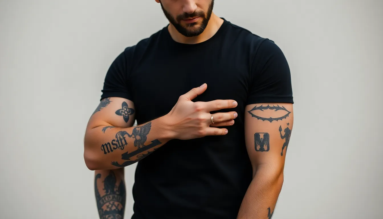50 Bold Black Tattoo Ideas for Men: Tribal, Geometric & Minimalist Designs 4 50 Bold Black Tattoo Ideas for Men: Tribal, Geometric & Minimalist Designs 3