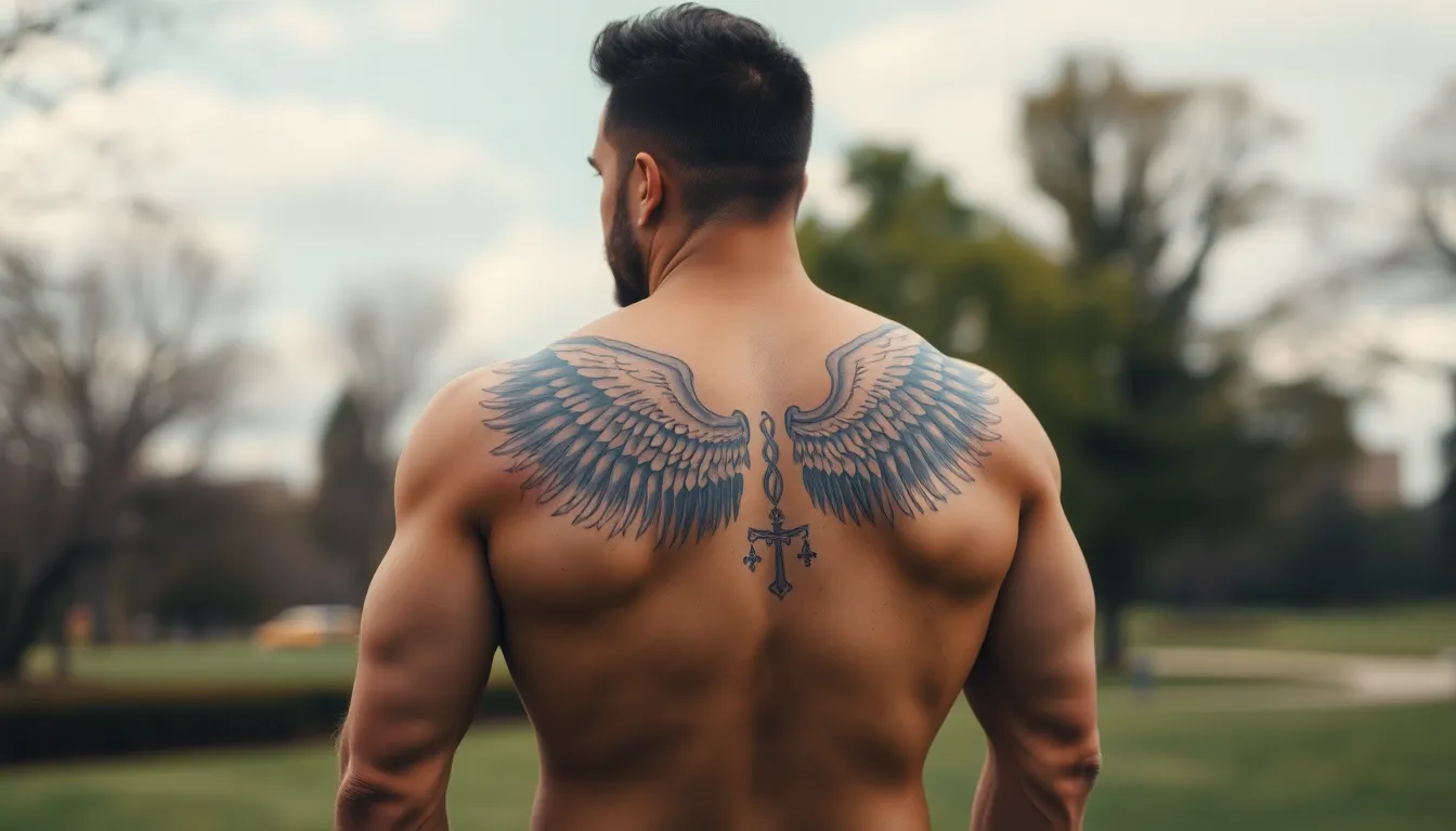50+ Angel Wing Tattoo Ideas for Men: Meanings, Placement & Designs 6 50+ Angel Wing Tattoo Ideas for Men: Meanings, Placement & Designs 5