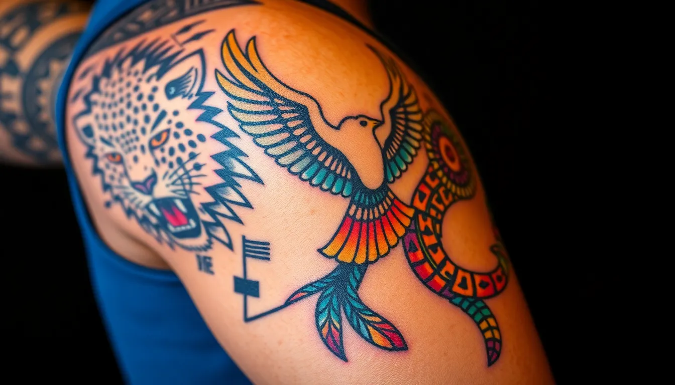 50+ Powerful Aztec Tattoo Designs for Men: Warriors, Gods & Sacred Symbols 6 50+ Powerful Aztec Tattoo Designs for Men: Warriors, Gods & Sacred Symbols 5