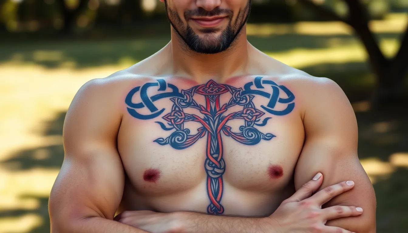 50 Bold Chest Tattoo Designs for Men: Traditional to Modern Ideas (2025) 6 50 Bold Chest Tattoo Designs for Men: Traditional to Modern Ideas (2025) 5