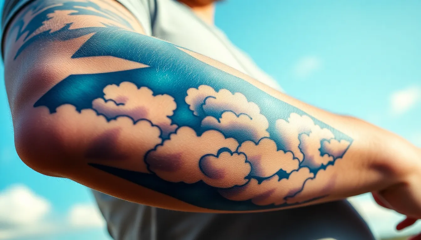 50+ Epic Cloud Tattoo Sleeve Ideas for Men (2025 Design Guide) 6 50+ Epic Cloud Tattoo Sleeve Ideas for Men (2025 Design Guide) 5