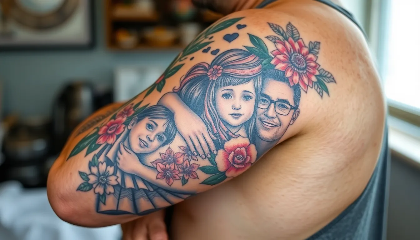 50 Family Sleeve Tattoo Ideas for Men: Honor Your Loved Ones with Meaningful Ink 6 50 Family Sleeve Tattoo Ideas for Men: Honor Your Loved Ones with Meaningful Ink 5