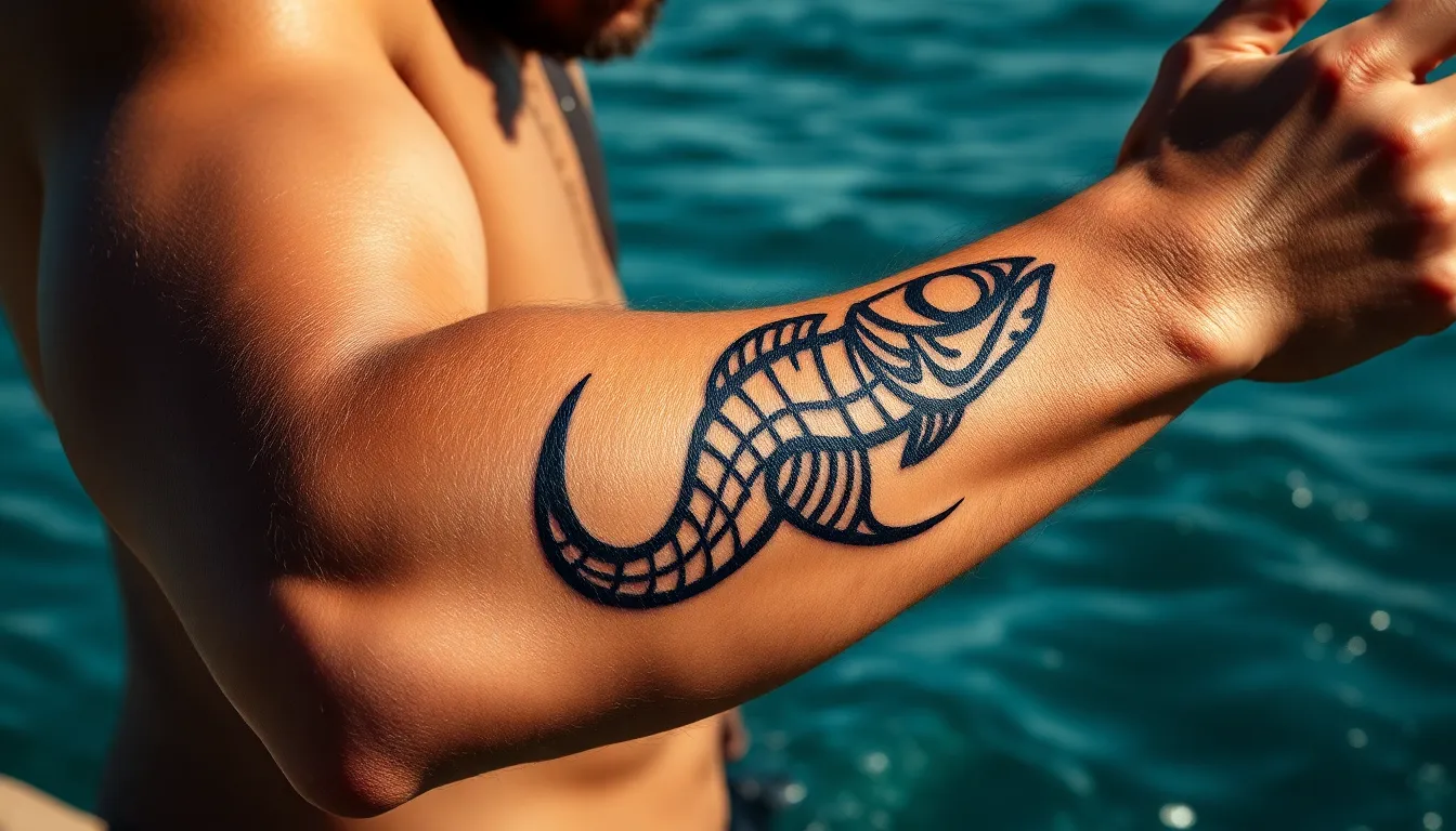 50+ Masculine Fish Hook Tattoo Ideas for Men: Designs, Meanings & Placement Guide 6 50+ Masculine Fish Hook Tattoo Ideas for Men: Designs, Meanings & Placement Guide 5