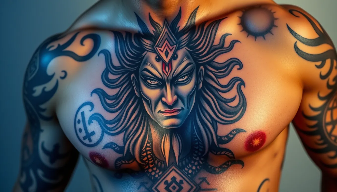 50+ Powerful Mahadev Tattoo Designs for Men: From Minimalist to Full Sleeve Ideas 6 50+ Powerful Mahadev Tattoo Designs for Men: From Minimalist to Full Sleeve Ideas 5