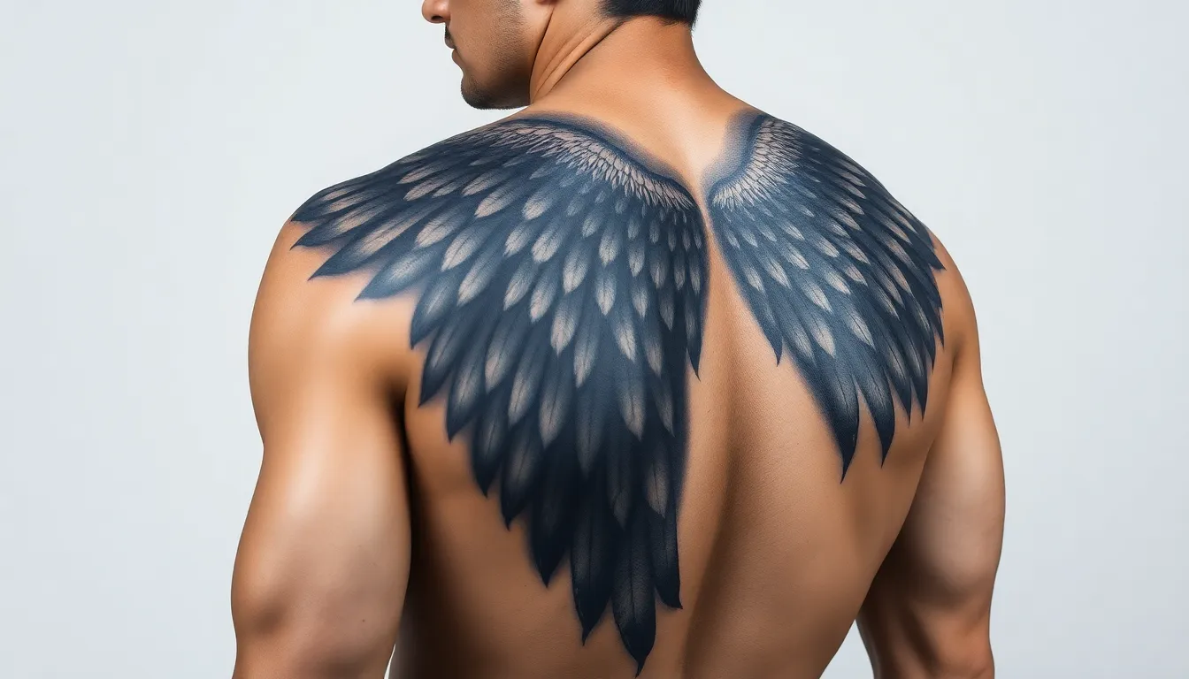 50+ Angel Wing Tattoo Ideas for Men: Meanings, Placement & Designs 8 50+ Angel Wing Tattoo Ideas for Men: Meanings, Placement & Designs 7