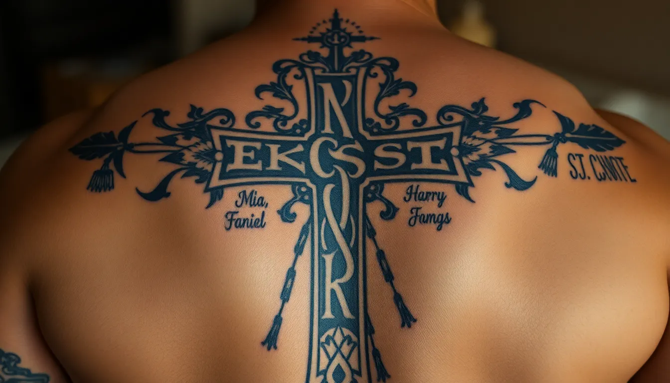 50+ Back Cross Tattoo Ideas for Men: Traditional & Modern Designs 8 50+ Back Cross Tattoo Ideas for Men: Traditional & Modern Designs 7