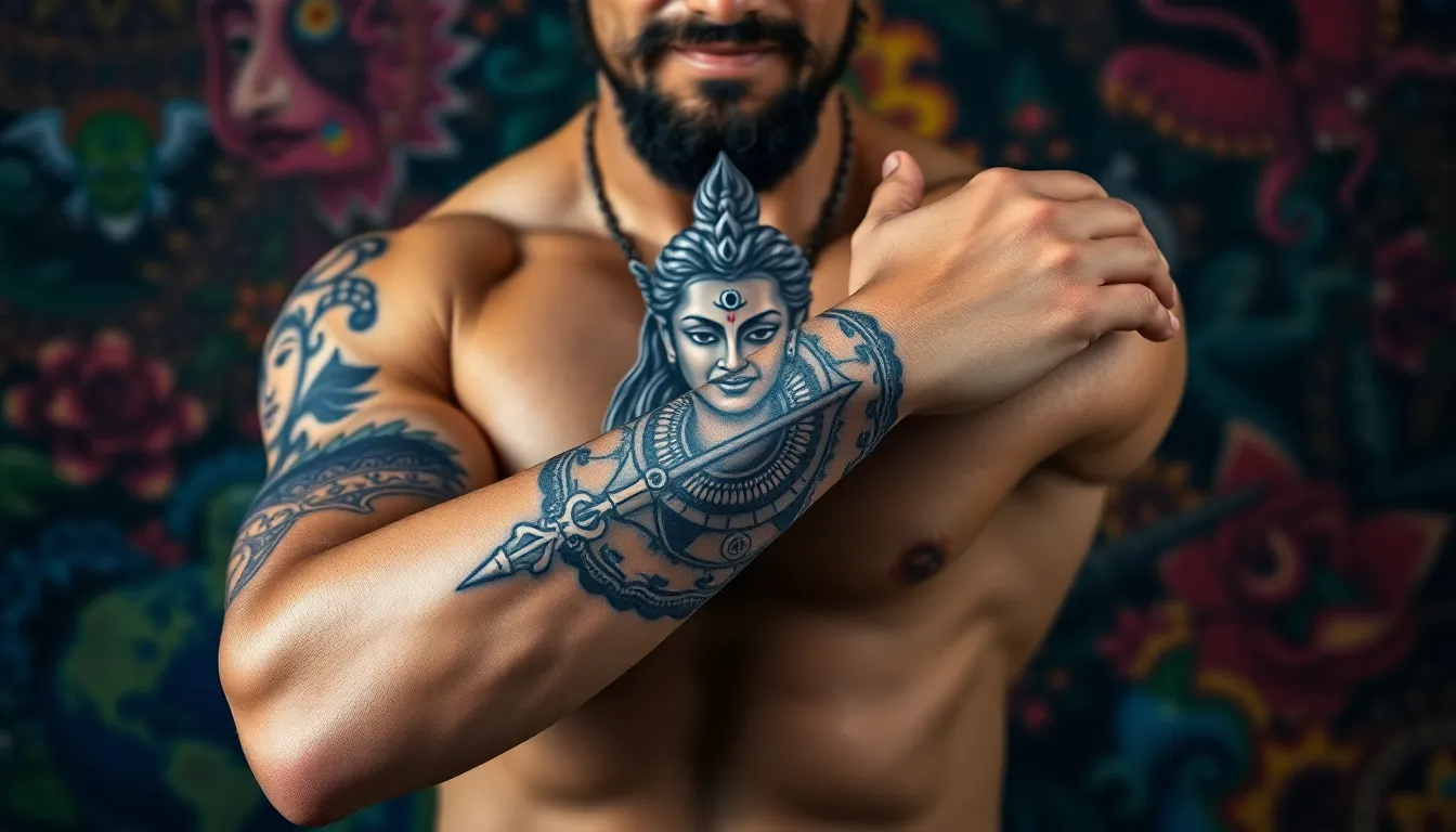 50+ Powerful Lord Shiva Tattoo Ideas for Men's Arms That Command Respect 8 50+ Powerful Lord Shiva Tattoo Ideas for Men's Arms That Command Respect 7
