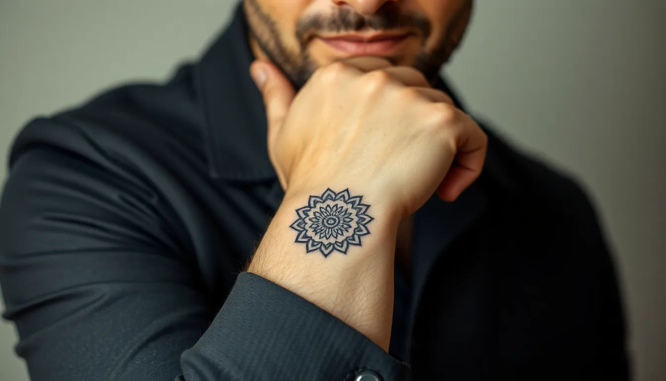 50+ Bold Mandala Tattoo Designs for Men: Sacred Geometry Meets Masculine Art 8 50+ Bold Mandala Tattoo Designs for Men: Sacred Geometry Meets Masculine Art 7