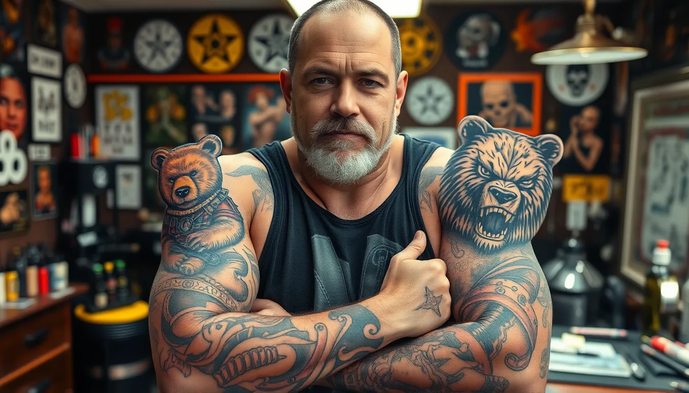 Teddy Bear Tattoo for Men: 15 Masculine Designs That Prove Soft Can Be Strong 8 Teddy Bear Tattoo for Men: 15 Masculine Designs That Prove Soft Can Be Strong 7