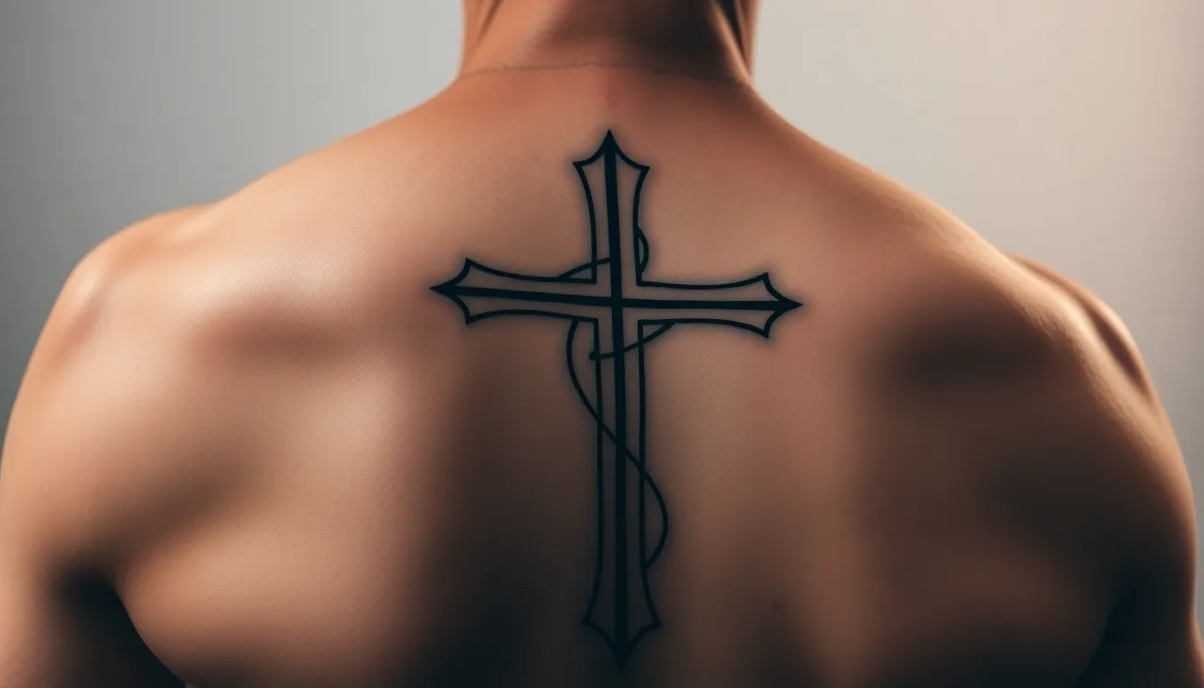 50+ Back Cross Tattoo Ideas for Men: Traditional & Modern Designs 10 50+ Back Cross Tattoo Ideas for Men: Traditional & Modern Designs 9