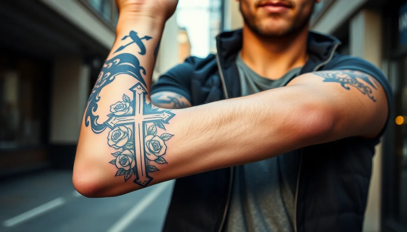 50+ Bold Cross Tattoo Ideas for Men: Traditional, Modern & Unique Designs 10 50+ Bold Cross Tattoo Ideas for Men: Traditional, Modern & Unique Designs 9