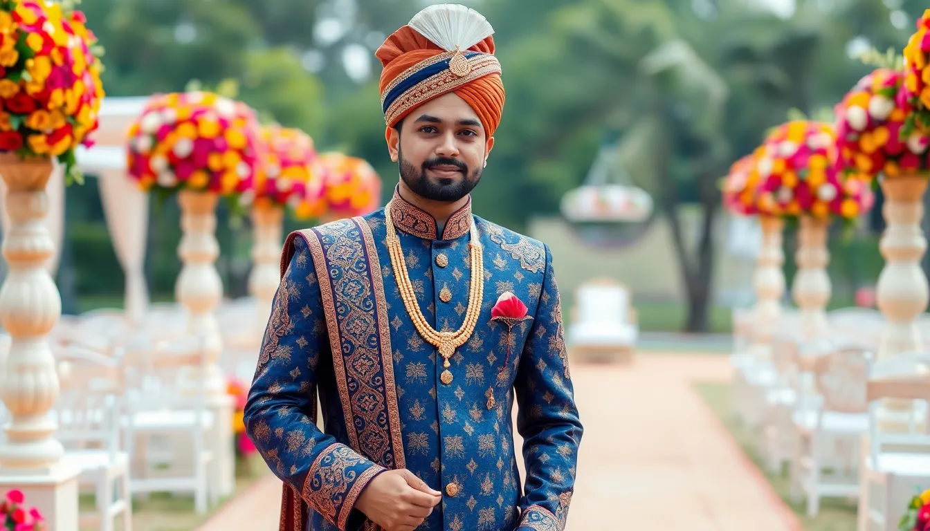 Best Indian Wedding Formal Dresses for Men: Sherwanis, Bandhgalas & More 10 Best Indian Wedding Formal Dresses for Men: Sherwanis, Bandhgalas & More 9