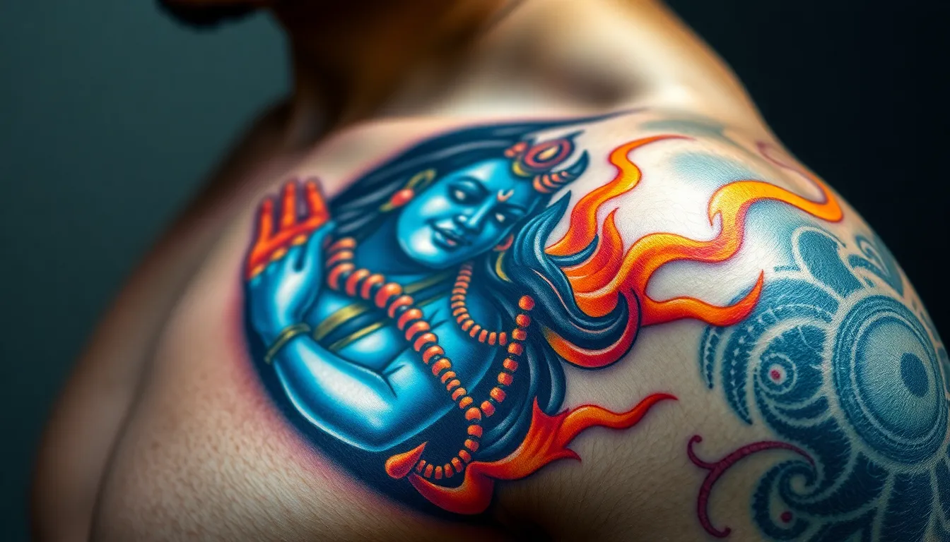 50+ Powerful Lord Shiva Tattoo Ideas for Men's Arms That Command Respect 10 50+ Powerful Lord Shiva Tattoo Ideas for Men's Arms That Command Respect 9