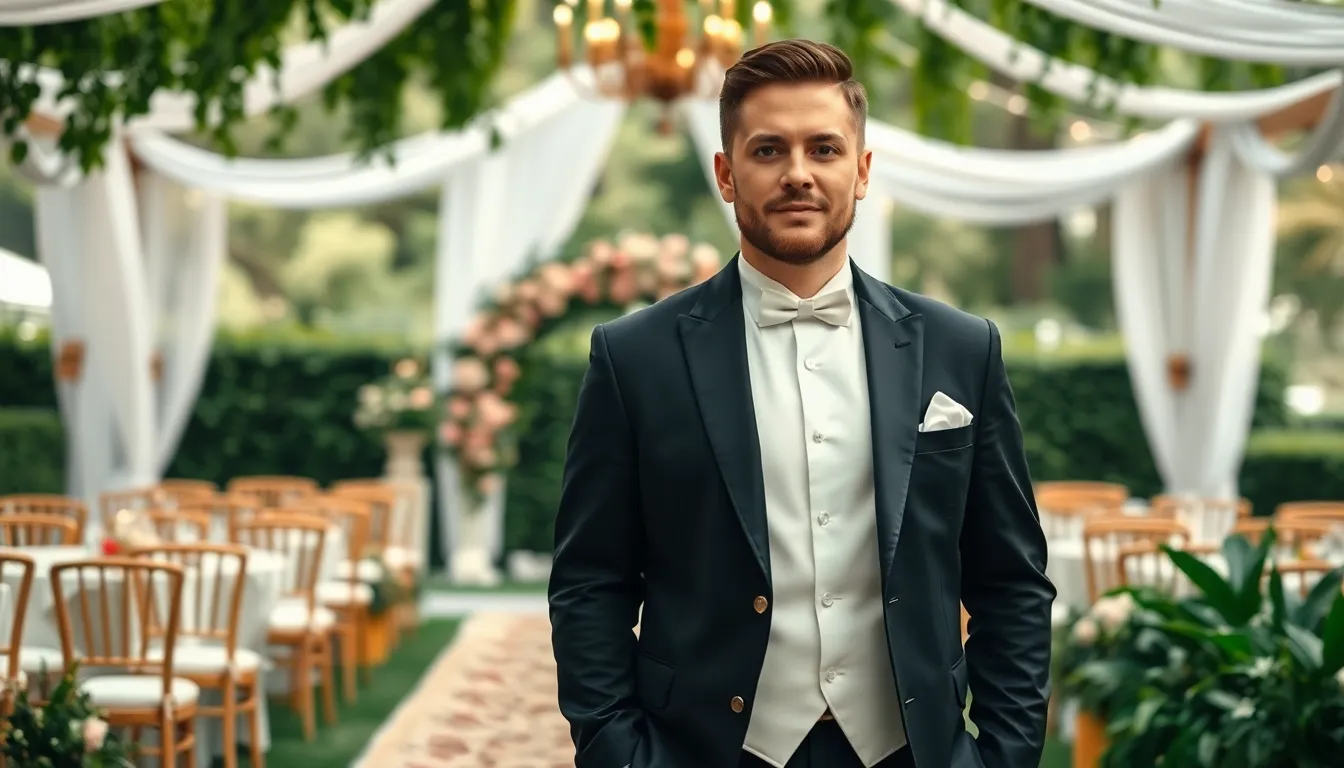 Perfect Prince Coat Styles for Men's Wedding Day: Complete Guide & Tips 10 Perfect Prince Coat Styles for Men's Wedding Day: Complete Guide & Tips 9