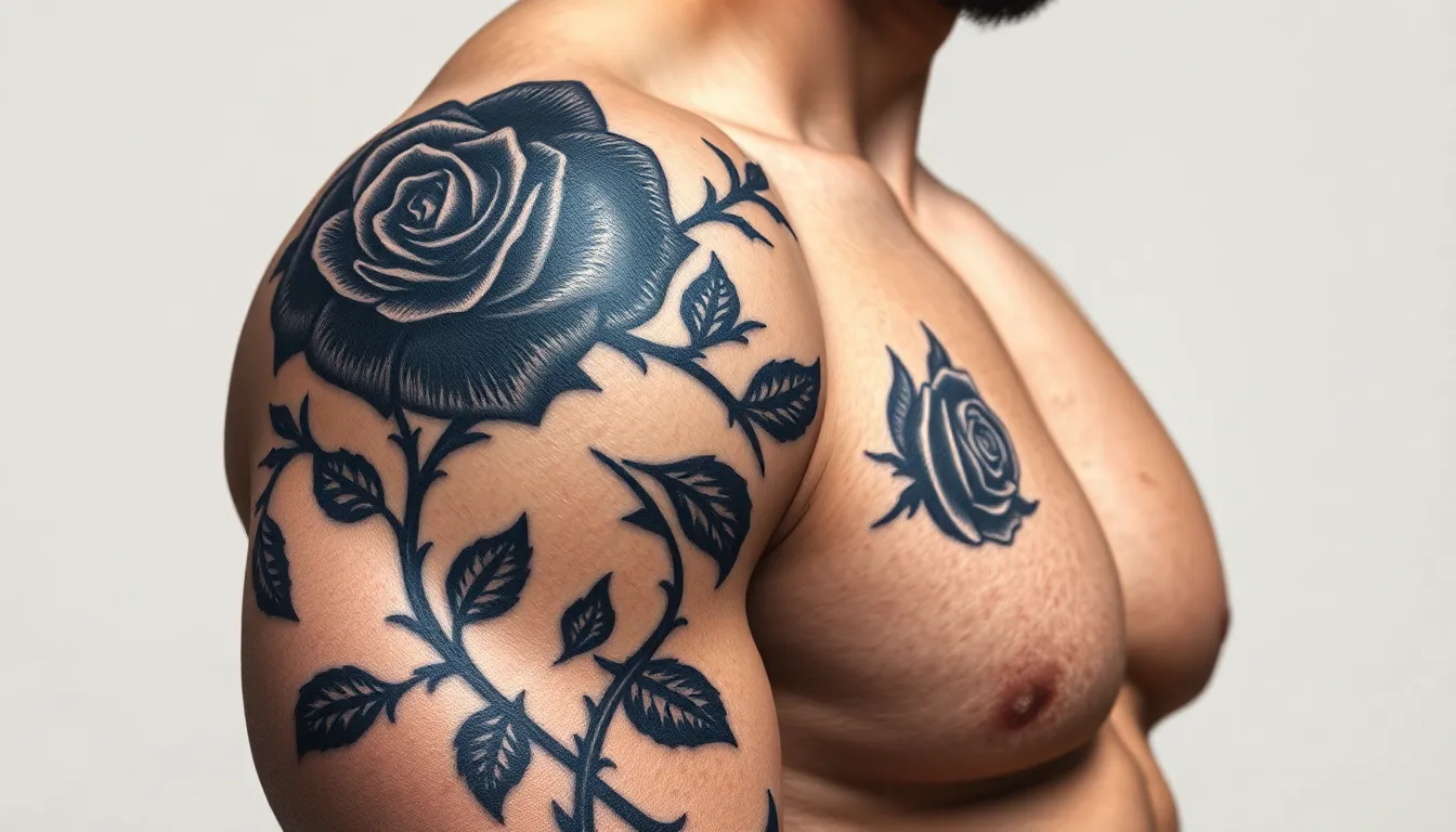 50 Bold Black Tattoo Ideas for Men: Tribal, Geometric & Minimalist Designs 10 50 Bold Black Tattoo Ideas for Men: Tribal, Geometric & Minimalist Designs 9
