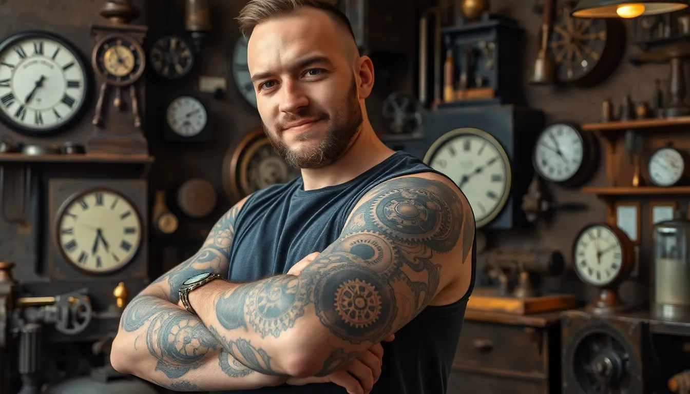 50+ Epic Time Tattoo Ideas for Men: Clocks, Gears & Meaningful Designs 10 50+ Epic Time Tattoo Ideas for Men: Clocks, Gears & Meaningful Designs 9