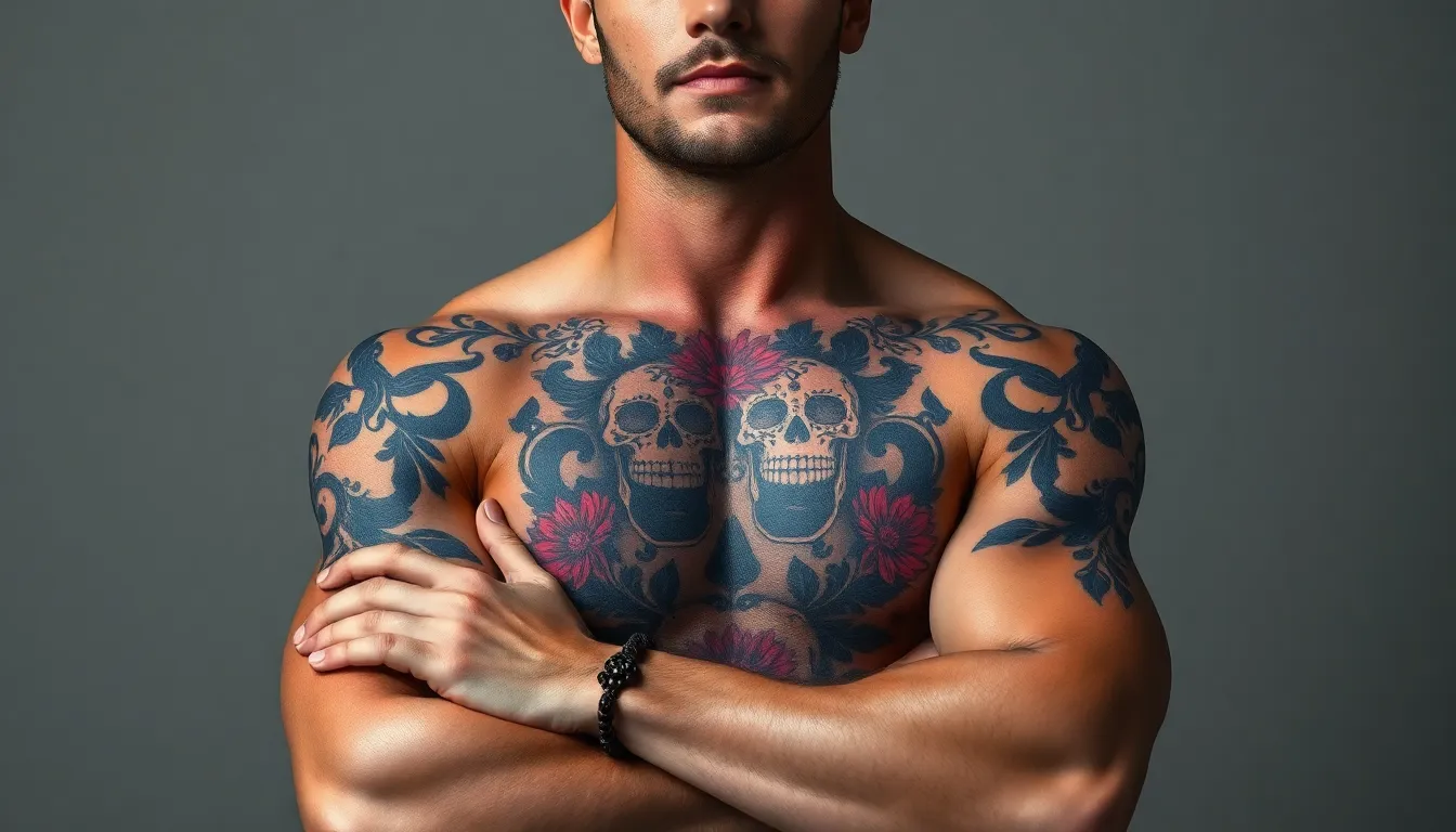 50 Bold Chest Tattoo Designs for Men: Traditional to Modern Ideas (2025) 12 50 Bold Chest Tattoo Designs for Men: Traditional to Modern Ideas (2025) 11