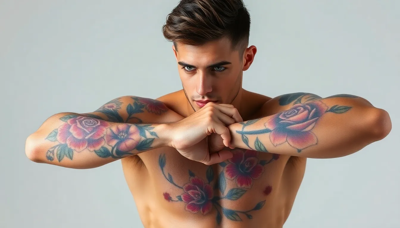 50 Bold Flower Tattoo Designs for Men: From Roses to Japanese Florals 12 50 Bold Flower Tattoo Designs for Men: From Roses to Japanese Florals 11