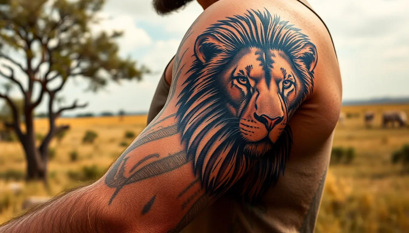 50+ Powerful Lion Tattoo Ideas for Men: Bold Designs That Roar Strength 12 50+ Powerful Lion Tattoo Ideas for Men: Bold Designs That Roar Strength 11