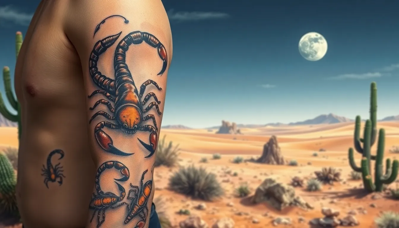 Epic Scorpion Tattoo Ideas for Men's Arms: Bold Designs That Command Respect 12 Epic Scorpion Tattoo Ideas for Men's Arms: Bold Designs That Command Respect 11
