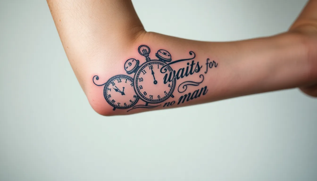 Time Waits for No Man Tattoo: Meaning, Designs & Placement Ideas (2025 Guide) 12 Time Waits for No Man Tattoo: Meaning, Designs & Placement Ideas (2025 Guide) 11