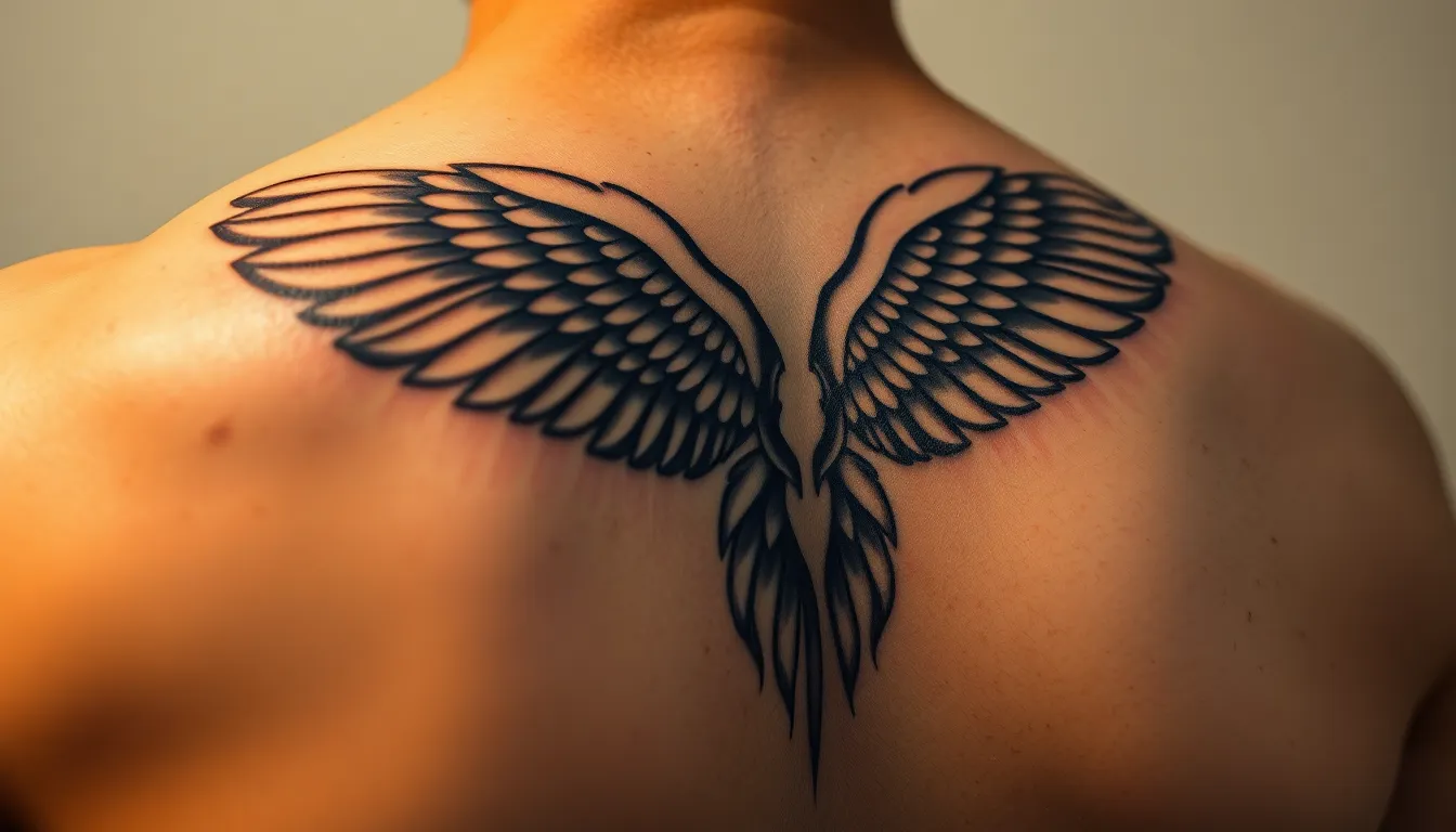 50+ Angel Wing Tattoo Ideas for Men: Meanings, Placement & Designs 14 50+ Angel Wing Tattoo Ideas for Men: Meanings, Placement & Designs 13