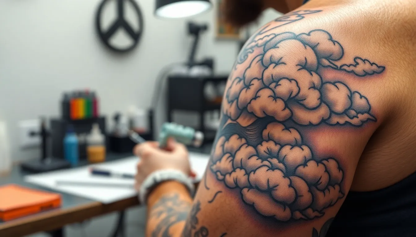 50+ Epic Cloud Tattoo Sleeve Ideas for Men (2025 Design Guide) 14 50+ Epic Cloud Tattoo Sleeve Ideas for Men (2025 Design Guide) 13