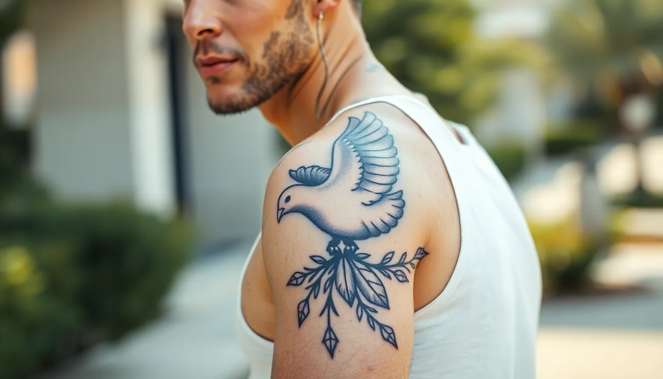 50+ Powerful Dove Tattoo Designs for Men: Meaningful Ideas & Placement Guide 14 50+ Powerful Dove Tattoo Designs for Men: Meaningful Ideas & Placement Guide 13