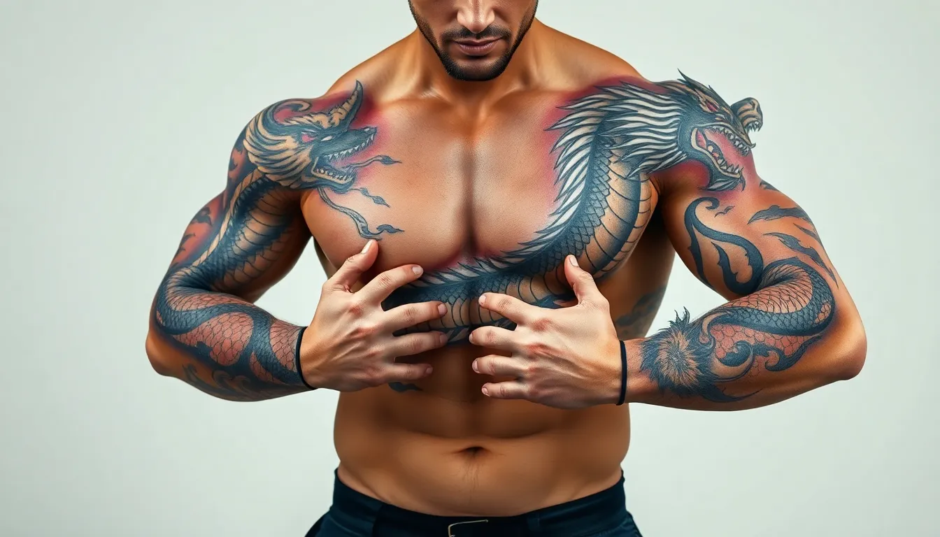 50+ Epic Dragon Tattoo Designs for Men: Traditional to Modern Styles 14 50+ Epic Dragon Tattoo Designs for Men: Traditional to Modern Styles 13