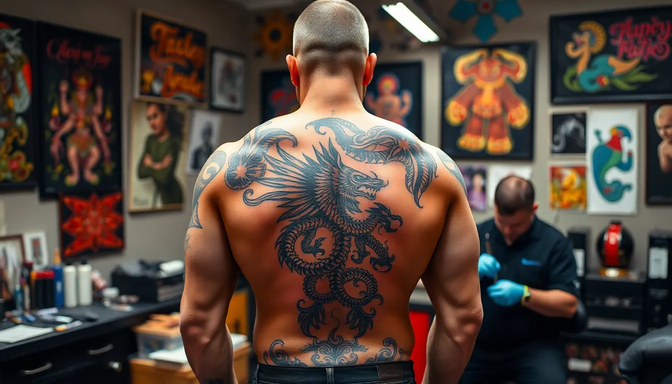 50 Epic Fullback Tattoo Design Ideas for Men: From Dragons to Biomechanical Art 14 50 Epic Fullback Tattoo Design Ideas for Men: From Dragons to Biomechanical Art 13
