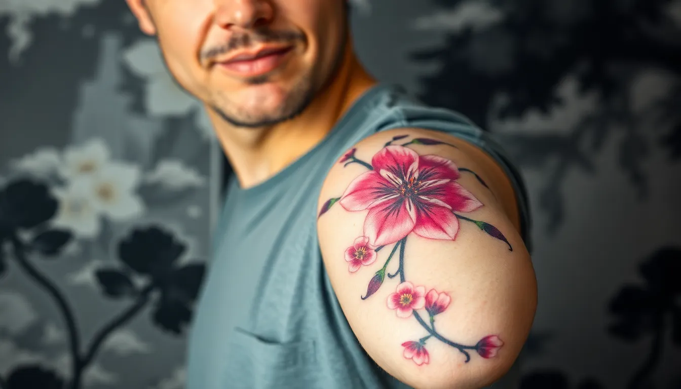 25 Powerful Japanese Flower Tattoo Designs for Men (With Deep Cultural Meanings) 14 25 Powerful Japanese Flower Tattoo Designs for Men (With Deep Cultural Meanings) 13