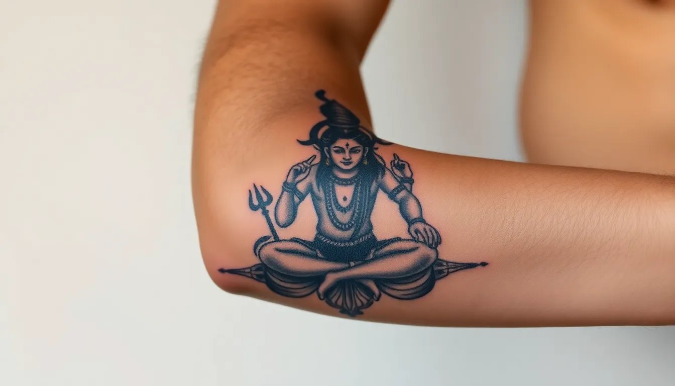 50+ Powerful Lord Shiva Tattoo Ideas for Men's Arms That Command Respect 14 50+ Powerful Lord Shiva Tattoo Ideas for Men's Arms That Command Respect 13