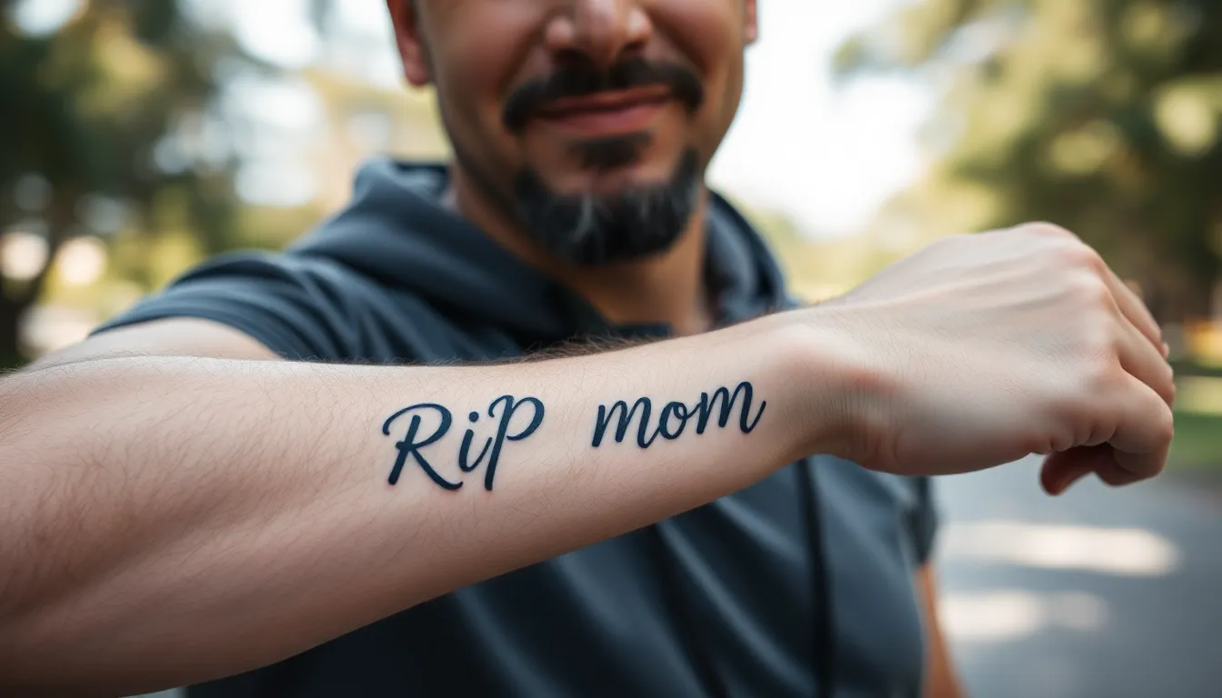 50 Powerful RIP Mom Tattoo Ideas for Men: Memorial Designs That Honor Her Memory 14 50 Powerful RIP Mom Tattoo Ideas for Men: Memorial Designs That Honor Her Memory 13