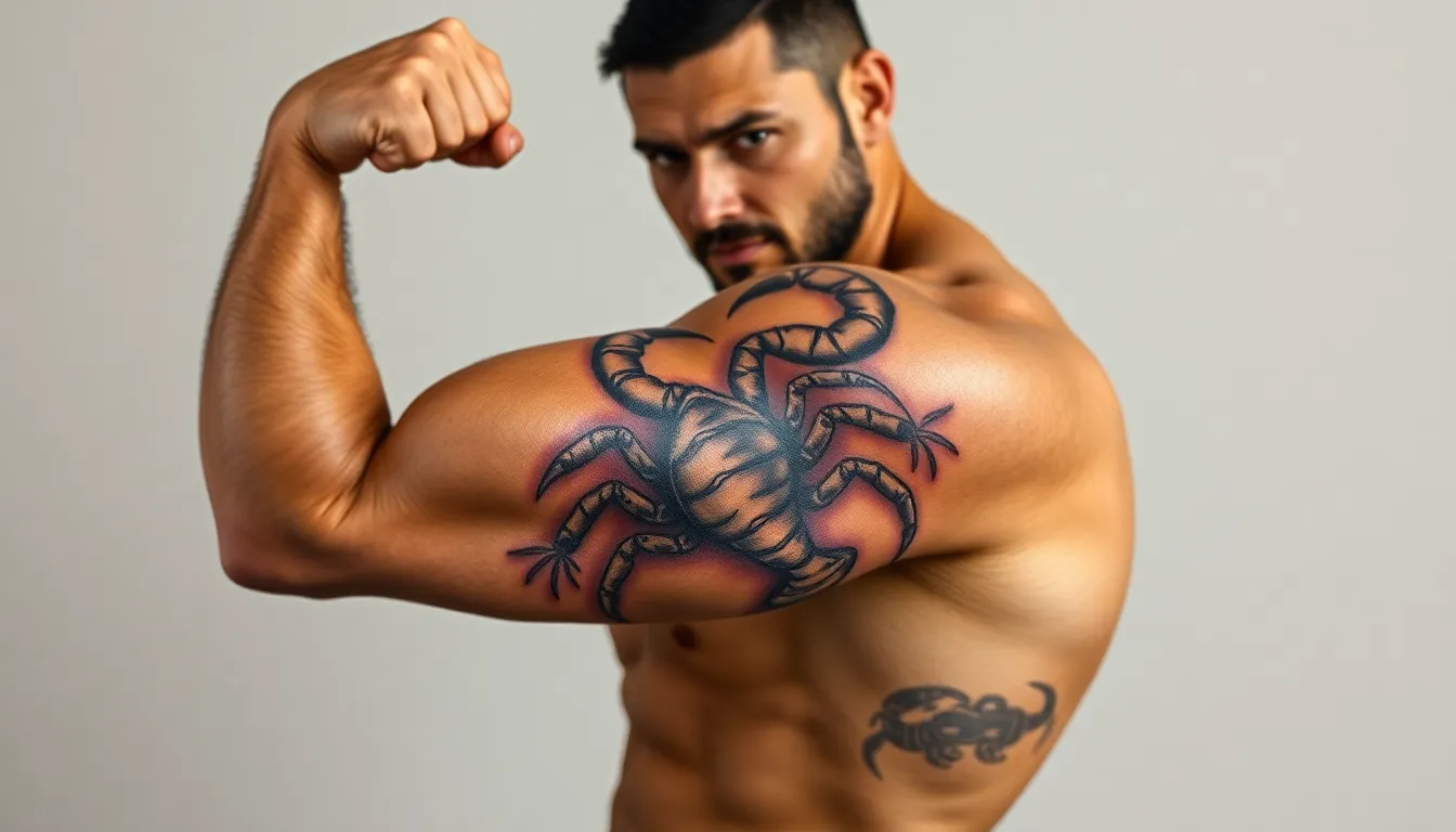 Epic Scorpion Tattoo Ideas for Men's Arms: Bold Designs That Command Respect 14 Epic Scorpion Tattoo Ideas for Men's Arms: Bold Designs That Command Respect 13