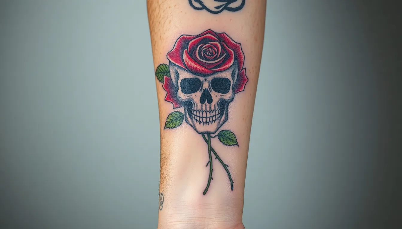 50+ Skull and Rose Tattoo Ideas for Men: Designs, Meanings & Artist Tips 14 50+ Skull and Rose Tattoo Ideas for Men: Designs, Meanings & Artist Tips 13