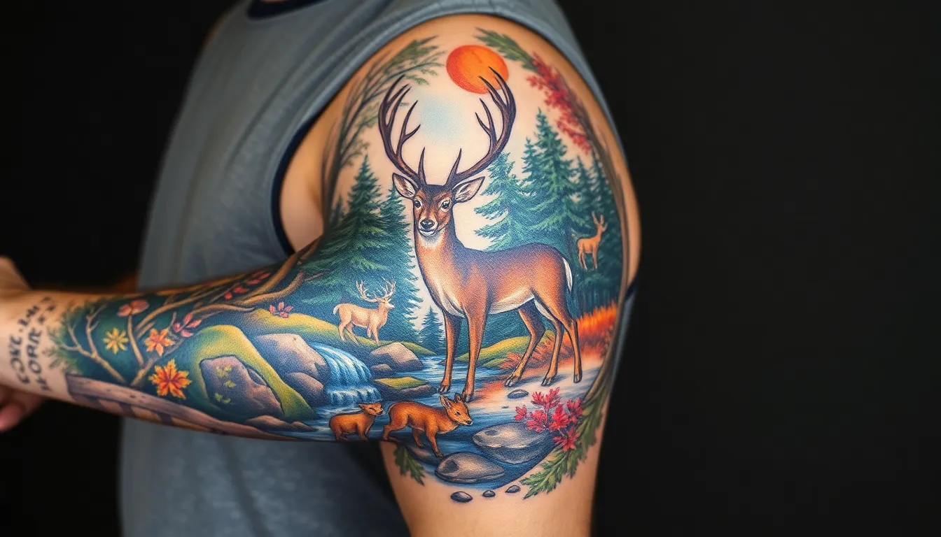 50+ Stunning Deer Tattoo Designs for Men: From Realistic to Geometric Styles 16 50+ Stunning Deer Tattoo Designs for Men: From Realistic to Geometric Styles 15