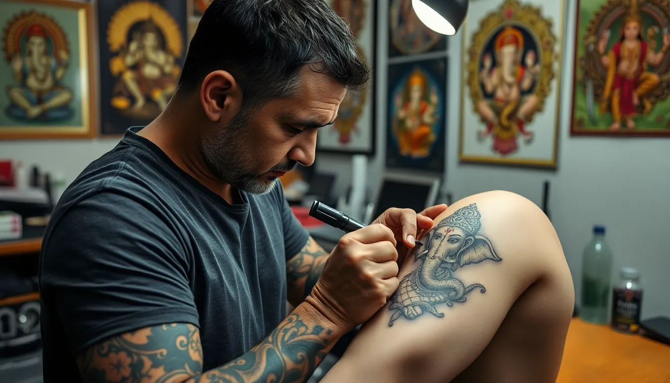 50+ Stunning Ganesha Tattoo Designs for Men: Sacred Symbols & Modern Styles 16 50+ Stunning Ganesha Tattoo Designs for Men: Sacred Symbols & Modern Styles 15