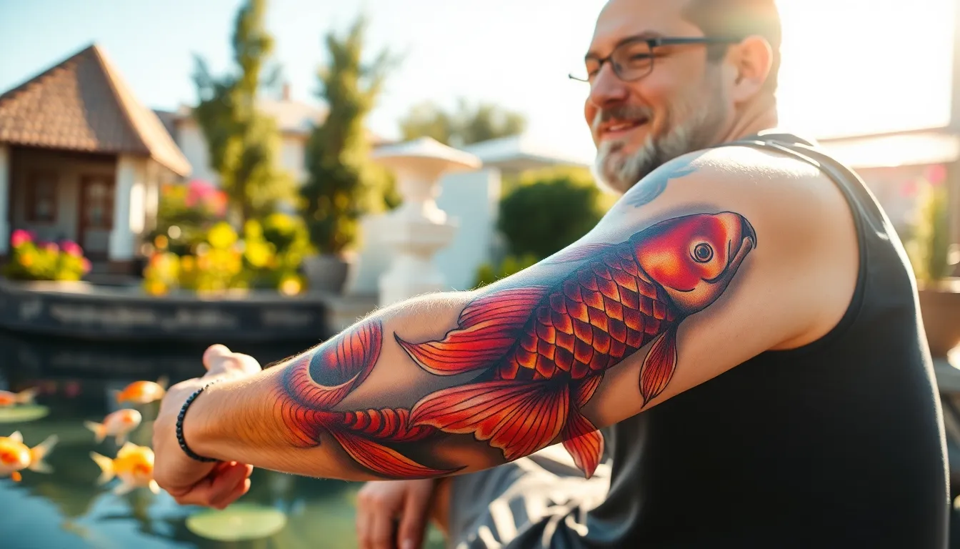 Koi Fish Tattoo for Men: 50+ Meaningful Designs & Symbolic Ideas That Tell Your Story 16 Koi Fish Tattoo for Men: 50+ Meaningful Designs & Symbolic Ideas That Tell Your Story 15