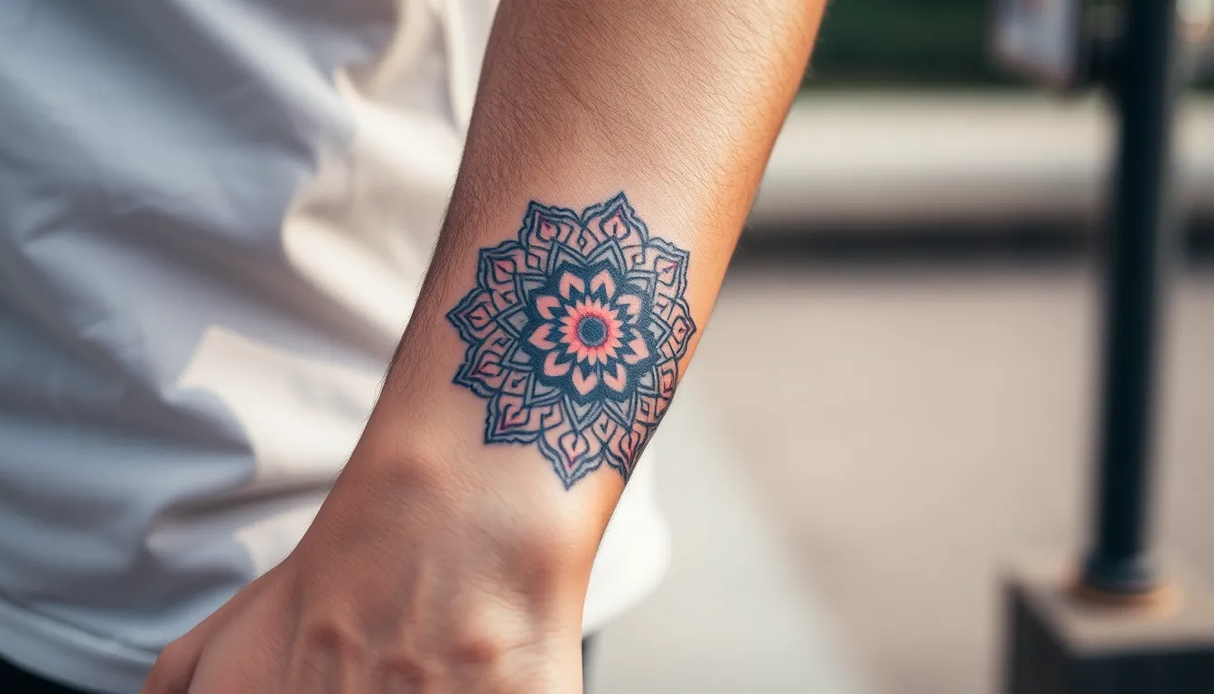 50+ Bold Mandala Tattoo Designs for Men: Sacred Geometry Meets Masculine Art 16 50+ Bold Mandala Tattoo Designs for Men: Sacred Geometry Meets Masculine Art 15