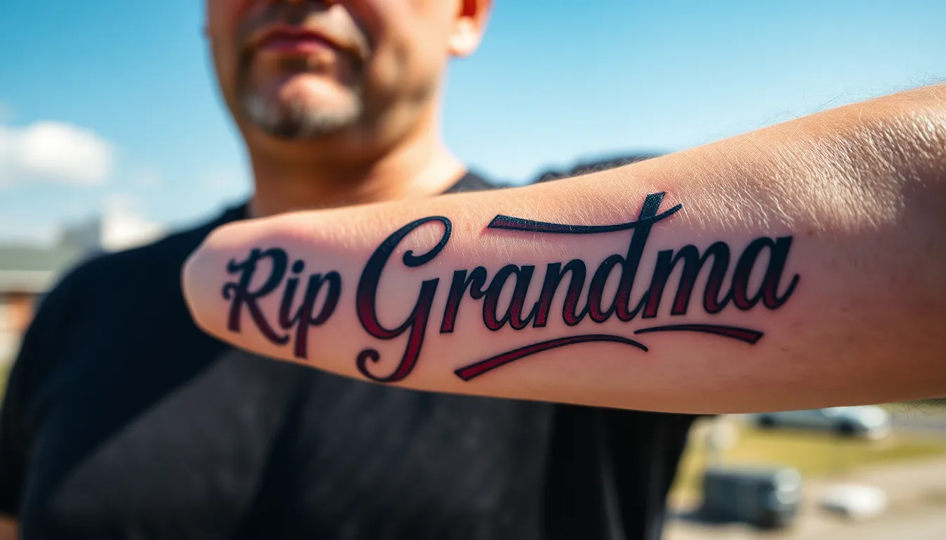25 Meaningful RIP Grandma Tattoo Ideas for Men Who Want to Honor Her Memory 16 25 Meaningful RIP Grandma Tattoo Ideas for Men Who Want to Honor Her Memory 15