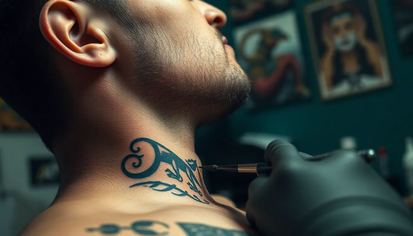 Best Neck Tattoo Ideas for Men: Bold Designs, Placement Tips & What to Expect 16 Best Neck Tattoo Ideas for Men: Bold Designs, Placement Tips & What to Expect 15