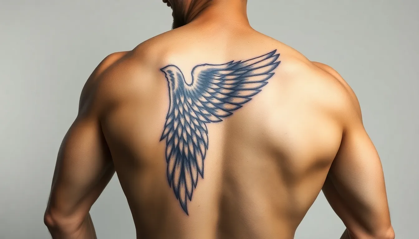 50+ Angel Wing Tattoo Ideas for Men: Meanings, Placement & Designs 18 50+ Angel Wing Tattoo Ideas for Men: Meanings, Placement & Designs 17