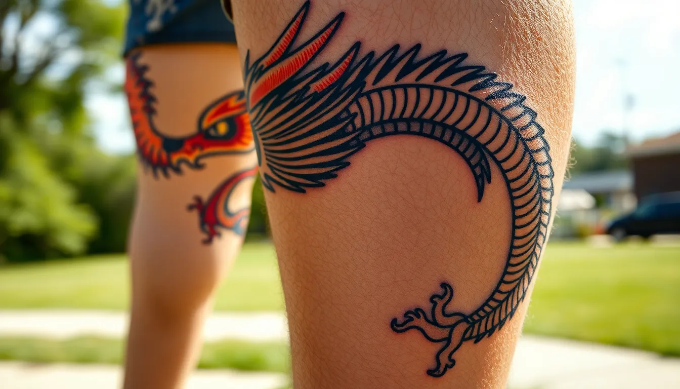 50+ Dragon Tattoo Ideas for Men's Legs: Traditional to Modern Designs (2025) 18 50+ Dragon Tattoo Ideas for Men's Legs: Traditional to Modern Designs (2025) 17