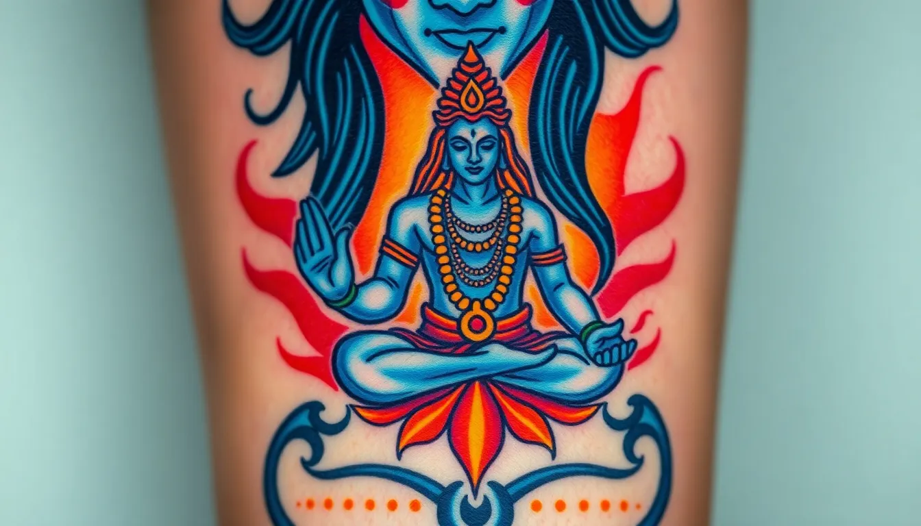 50+ Powerful Mahadev Tattoo Designs for Men: From Minimalist to Full Sleeve Ideas 18 50+ Powerful Mahadev Tattoo Designs for Men: From Minimalist to Full Sleeve Ideas 17