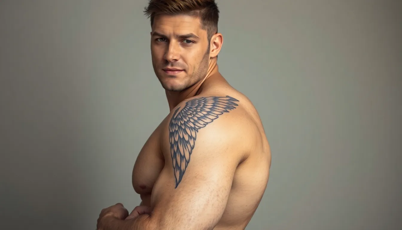 50+ Angel Wing Tattoo Ideas for Men: Meanings, Placement & Designs 2 50+ Angel Wing Tattoo Ideas for Men: Meanings, Placement & Designs 1